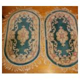 2 Sculptured Oval rugs w/ fringe