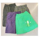 3 Vintage Wool Skirts, 1 Skort, size small