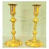 Pair of Brass Candlestick Holders by Baldwin