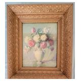 Vintage gold leaf framed picture, 14 x 12