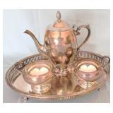 4 Pc silver plate tea set