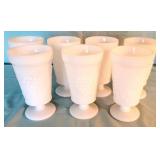 7 Milk Glass Goblets, 6" tall