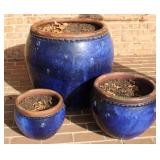 3pc Pottery Planter Set