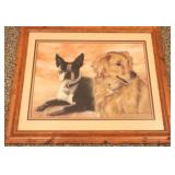 Framed Golden Retriever / Boston Terrier
