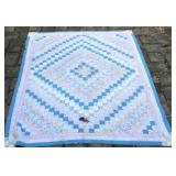 Vintage hand stitched quilt  - 60 x 75 - as is
