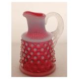 Fenton Cranberry Opal Hobnail Cruet, no stopper