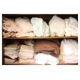 2 Shelf lots of assorted linens