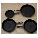 4 Cast iron skillets