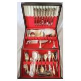 Silver Plate Flatware w/Wood Case