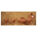 5pc Pink Glass Lot