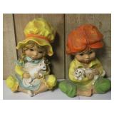 2pc Boy & Girl Figures 9.5" Tall