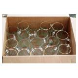 Box Lot of Christmas Glass Mugs