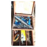 Wood Case of Assorted Measuring Implements