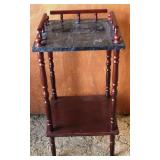 Marble and Wood Stand 26" x 12" x 12"