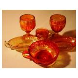 6pc Carnival Glass Items