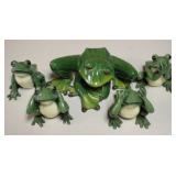 5pc Pottery Frog Set