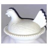 Milk glass Hen on the Nest