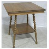 Square oak parlor table, 28 x 24 x 24