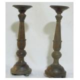 Pair candle prickets, 13" tall