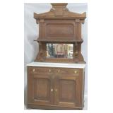 Victorian Walnut Marble Top Sideboard