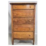 Vintage oak lingeie chest, 46 x 28 x 18