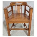 Teak carved arm chair, 30 x 21 x 21