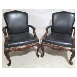 Matching pair Ralph Lauren leather chairs