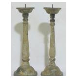 Pair candle prickets, 13" tall