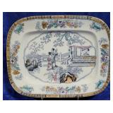 English Transferware Chinese Pattern Platter