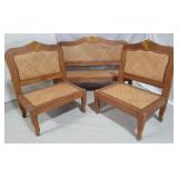 3 Pc caned parlor set, armless