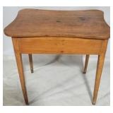 Early pine tapered leg table, 28 x 28 x 20