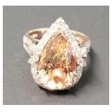 14kt Rose Gold Morganite & Diamond ring