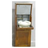 Unusual railroad wash basin commode