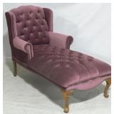 Vintage tufted Chaise, nail head trim