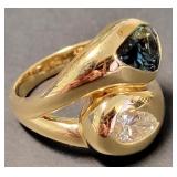 18kt Gold Sapphire & Diamond Ring, app $28,560