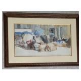 The Marketplace watercolor, Brugge