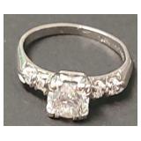 Platinum Diamond Ring, size 4