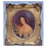 Portrait of a lady on shaped plaster