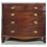 English splay leg bow front chest