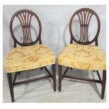 Pair Sheraton antique side chairs