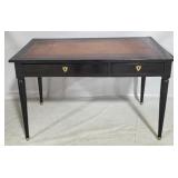 Early leather top 2 drawer pegged desk