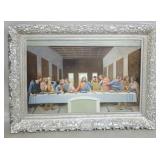 Last Supper canvas in fancy silvered frame