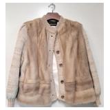 Henig Furs blonde mink & knitted sweater