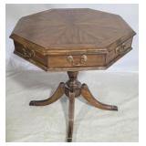 Vintage octagonal drum table w/ drawers