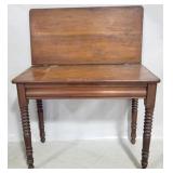 Antique spool carved flip top game table