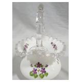 Fenton silvercrest milk glass 7.5" basket