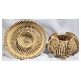 2 Nice sweetgrass hand made baskets