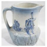 Antique Stoneware Pitcher - 7" x 6.75"