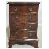 Petite mahogany bow front English stand