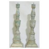 Pair candle prickets, 17"